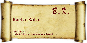 Berta Kata névjegykártya